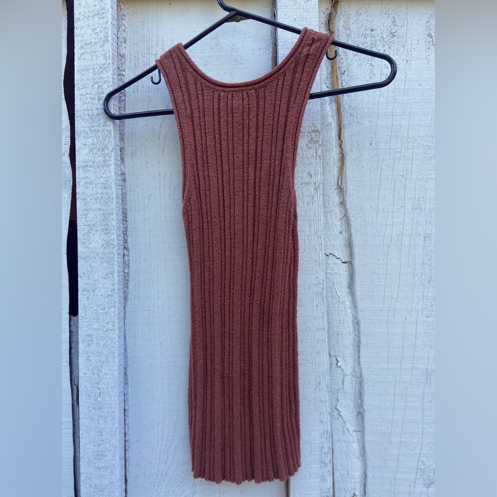 Anthropologie Ribbed Racer Front Fitted Tank - Picture 2 of 2